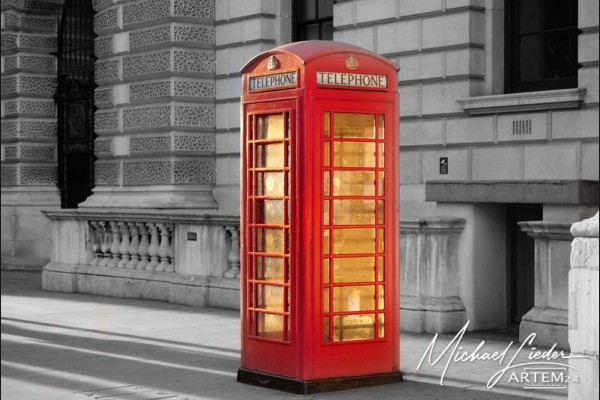 Londoner Telefonzelle koloriert